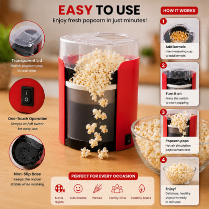 Hot Air Popcorn Maker large capacity family use Waabel Market UAE